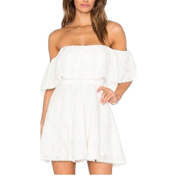Amanda Uprichard Dresses & Skirts - Amanda Uprichard Off Shoulder Mini Dress Boho Size Medium